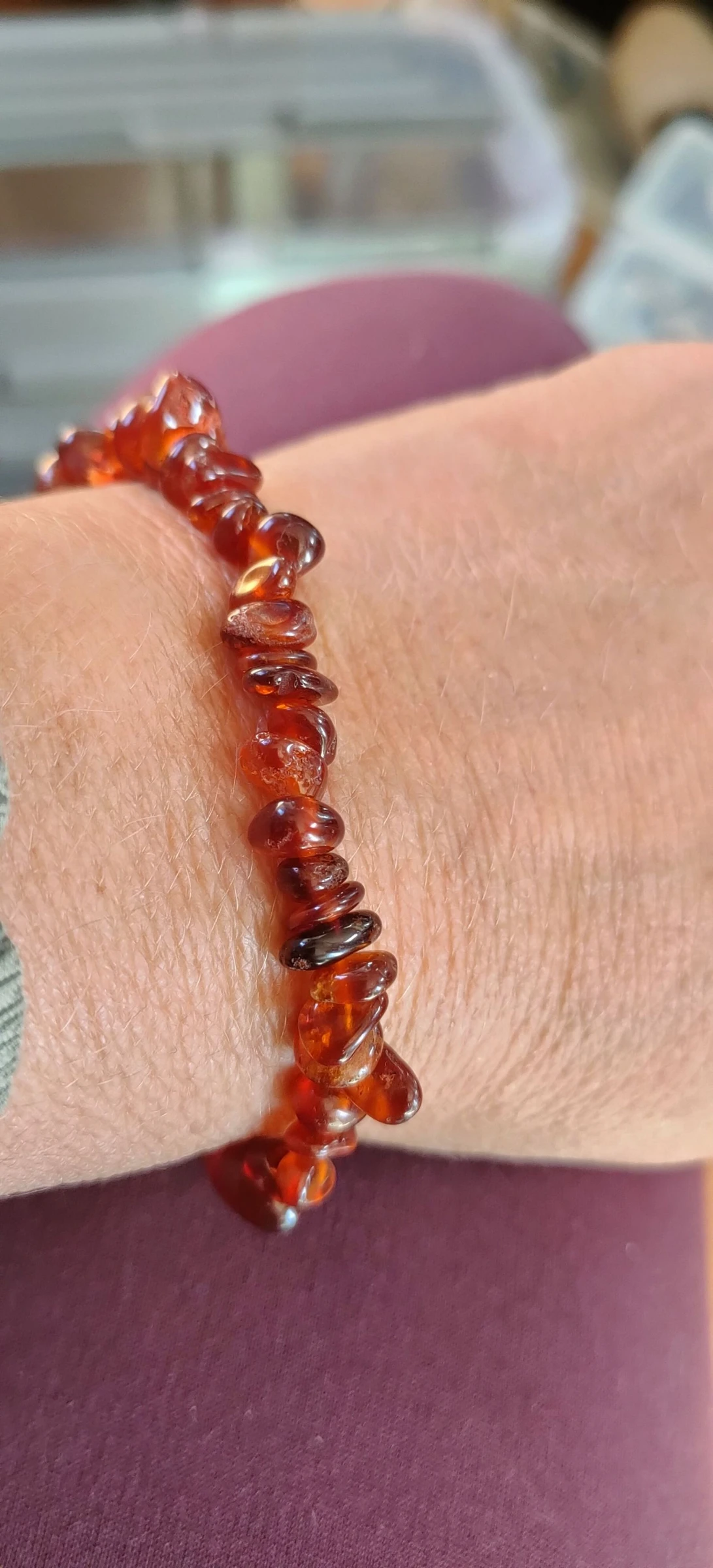 A brown hessonite garnet baroque bracelet – photo 2